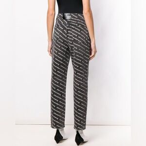 Alexander Wang Monogram Logo Print Black Denim Jeans